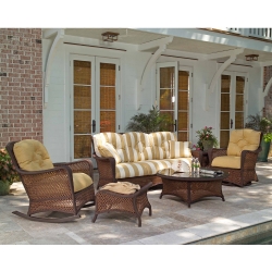 Lloyd Flanders Grand Traverse Sofa Patio Set with Round Coffee Table - LF-GRANDTRAVERSE-SET8