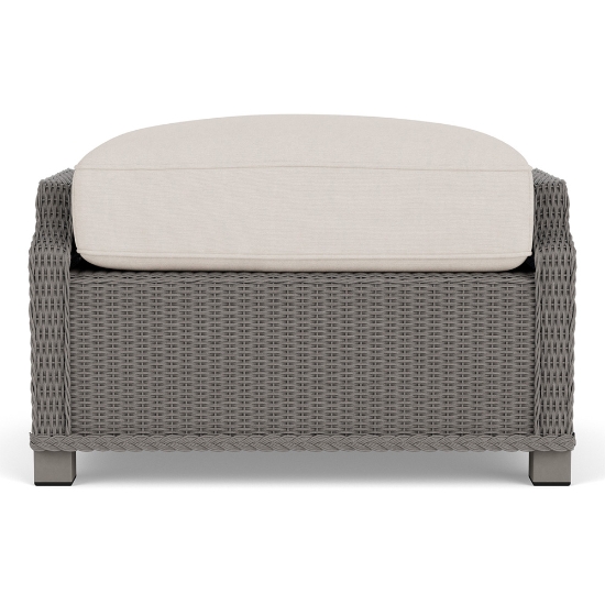 Lloyd Flanders Hamptons Wicker Ottoman Front View