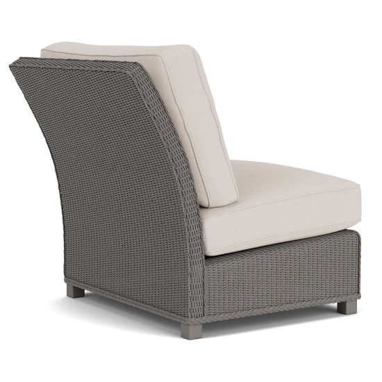 Lloyd Flanders Hamptons Wicker Armless Sectional Chair Back Angle View