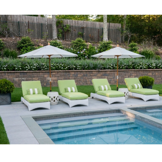 Single Adjustable Wicker Pool Chaise - 6020