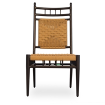 Low Country Woven Vinyl Wicker Dining Side Chair