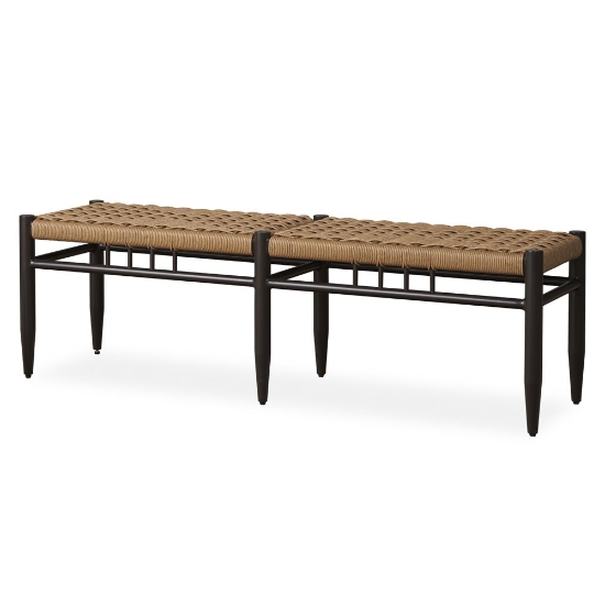Woven vinyl outdoor bench