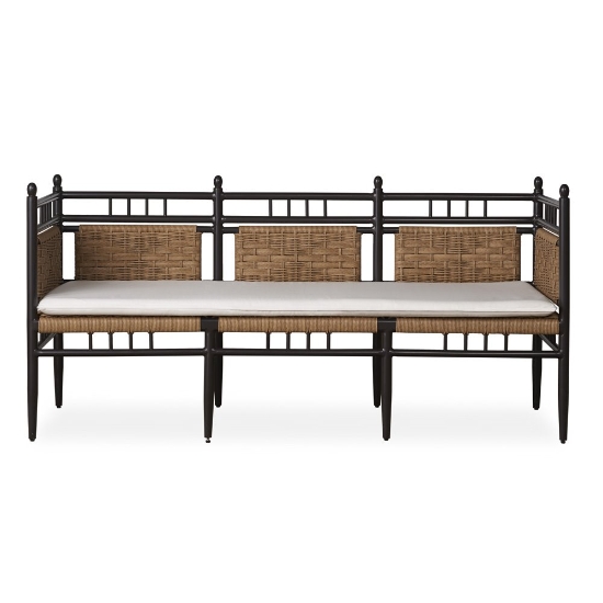 Low country woven vinyl bench