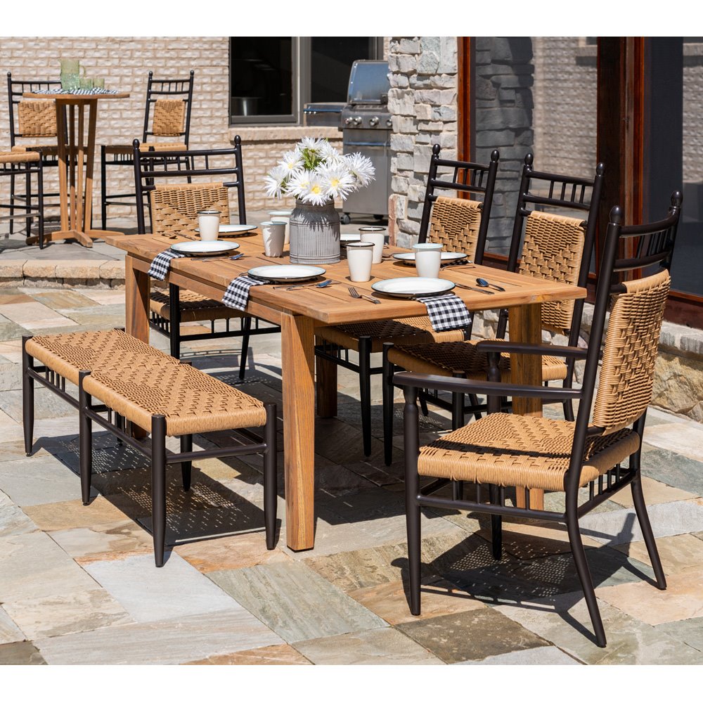 Lloyd Flanders Low Country Dining Set with Bench - LF-LOWCOUNTRY-SET15