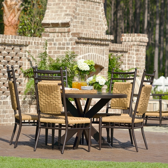 Low Country Woven Vinyl Wicker Dining Side Chair - 77007