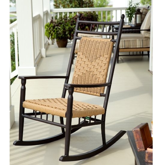 Low Country Woven Vinyl Wicker Porch Rocker - 77036