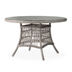 Lloyd Flanders Mackinac 48" Round Umbrella Dining Table with Woven Top - 273248