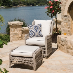 Lloyd Flanders Mackinac High Back Swivel Glider and Ottoman Set - LF-MACKINAC-SET12