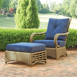 Lloyd Flanders Magnolia Lounge Chair and Ottoman Outdoor Wicker Set - LF-MAGNOLIA-SET6