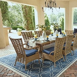traditional outdoor wicker dining set