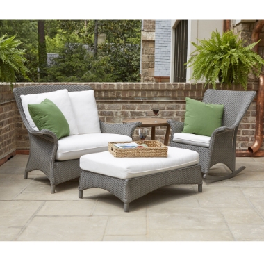 Lloyd Flanders Mandalay Chair and a Half with Porch Rocker and Ottoman Set - LF-MANDALAY-SET16