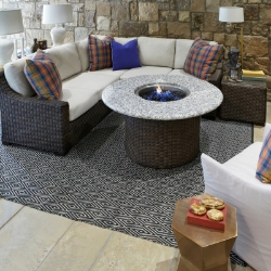 Lloyd Flanders Mesa Wicker L-Sectional with Fire Table - LF-MESA-SET17