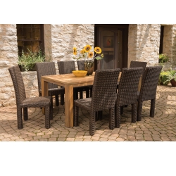 Lloyd Flanders Mesa 9 Piece Dining Set with Teak Table - LF-MESA-SET6