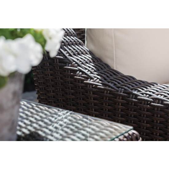 Mesa Wicker L-Sectional with Teak Table - LF-MESA-SET15