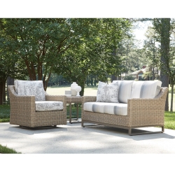 Lloyd Flanders Milan Wicker Loveseat and Swivel Glider Outdoor Wicker Set - LF-MILAN-SET4
