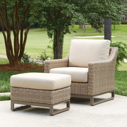 Lloyd Flanders Milan Wicker Outdoor Lounge Chair and Ottoman - LF-MILAN-SET5