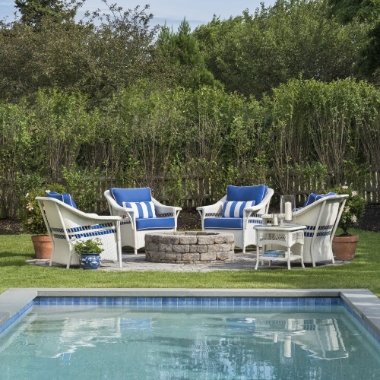 Lloyd Flanders Nantucket Loom Wicker Lounge Chair Set of 4 - LF-NANTUCKET-SET17