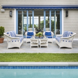 Lloyd Flanders Nantucket Loom Wicker Outdoor Sofa Set with Lounge Chairs - LF-NANTUCKET-SET18
