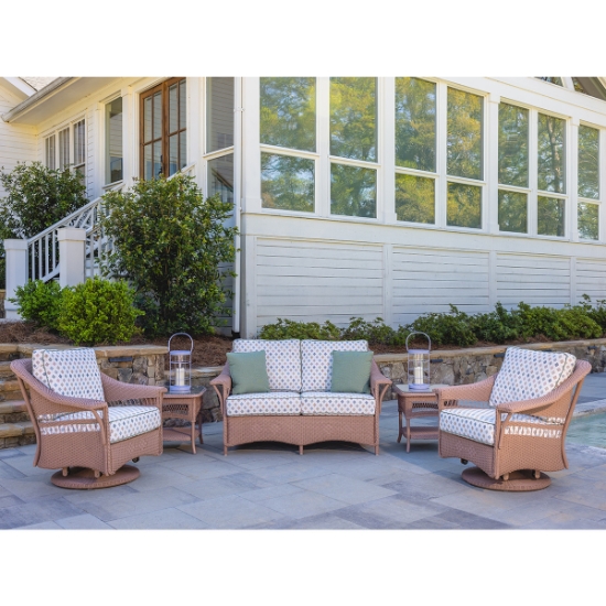 Lloyd Flanders Nantucket Loveseat and Swivel Glider Lounge Chair Set - LF-NANTUCKET-SET19