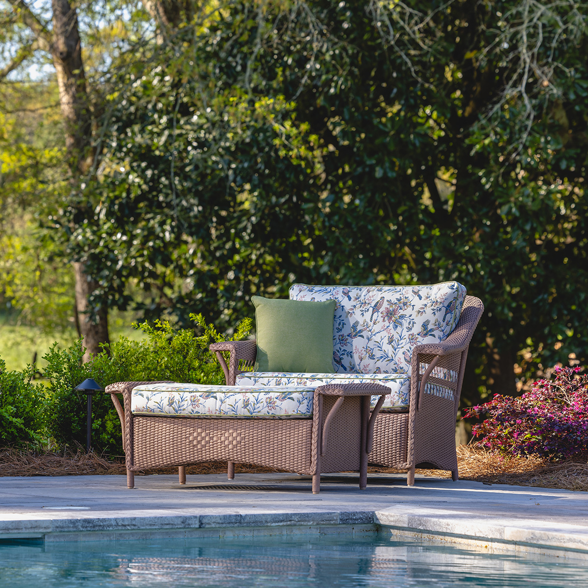 Lloyd Flanders Nantucket Oversized Lounge Chair and Ottoman Wicker Patio Set - LF-NANTUCKET-SET21