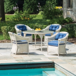 Lloyd Flanders Nantucket Loomed Wicker 5 Piece Dining Set - LF-NANTUCKET-SET10