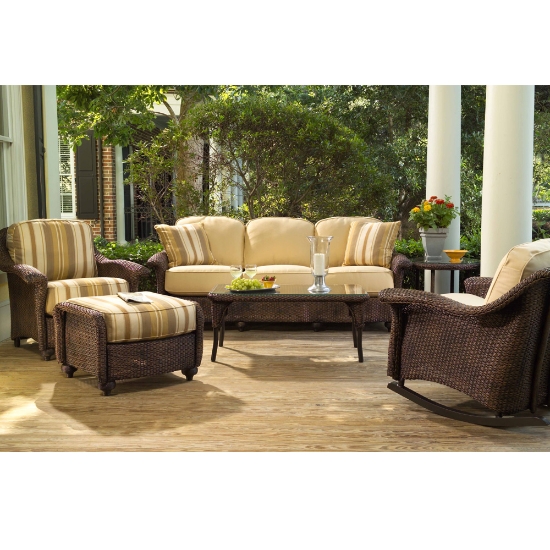 24" Round End Table with Woven Top and Lay on Glass - 86243