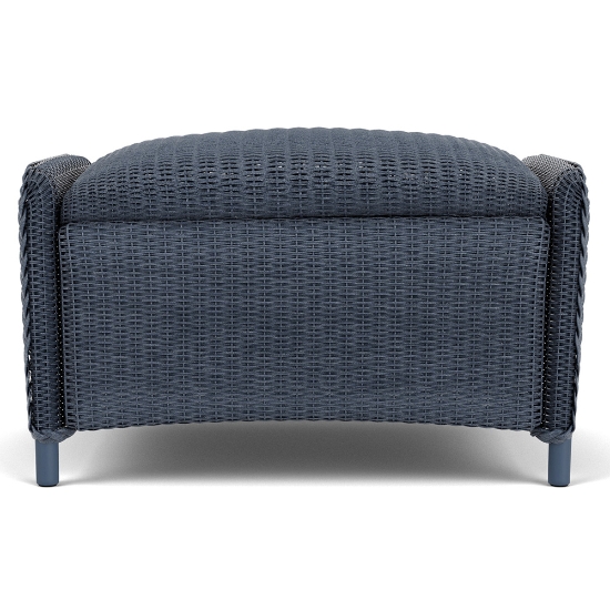 Lloyd Flanders Reflections Wicker Ottoman with Padded Foot Rest Front View