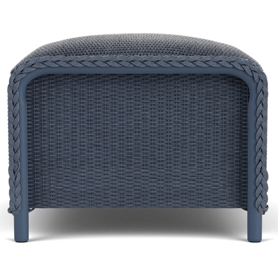 Lloyd Flanders Reflections Wicker Ottoman with Padded Foot Rest Side View