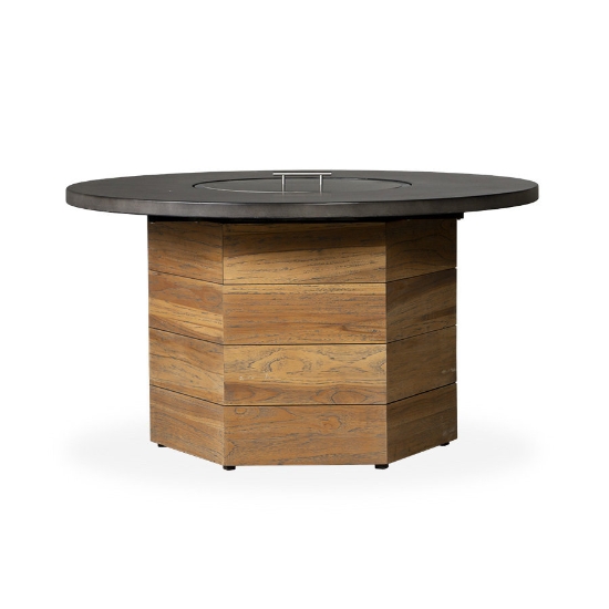 teak outdoor fire table