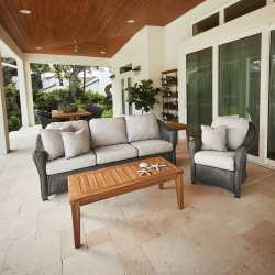 Lloyd Flanders Reflections Sofa and Lounge Chair Set with Teak Table - LF-REFLECTIONS-SET20