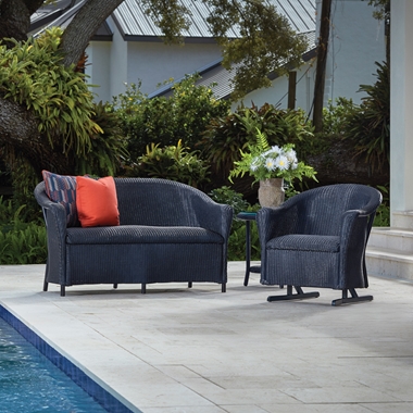 Lloyd Flanders Reflections Outdoor Wicker Set with Hidden Cushions - LF-REFLECTIONS-SET22