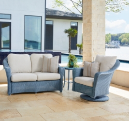 Lloyd Flanders Reflections Wicker Loveseat Outdoor Furniture Set  - LF-REFLECTIONS-SET29