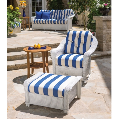 Lloyd Flanders Reflections Wicker Sofa and Rocker Set with Teak Tables - LF-REFLECTIONS-SET12