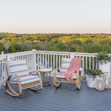 Lloyd Flanders Riviera Patio Rocking Chair Set with Side Table - LF-RIVIERA-SET3