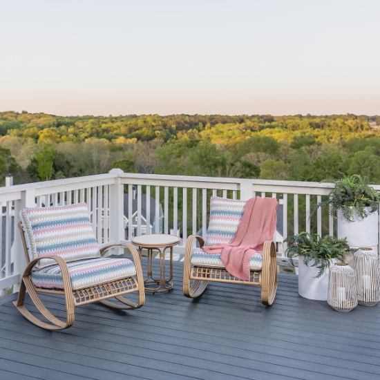 Lloyd Flanders Riviera Patio Rocking Chair Set with Side Table - LF-RIVIERA-SET3