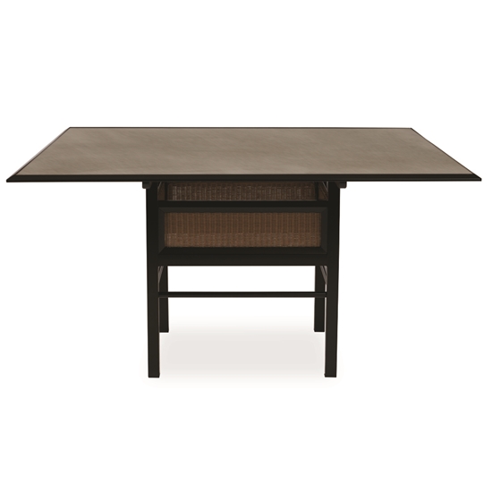 Southport 56" Square Dining Table with Set In Glass Top