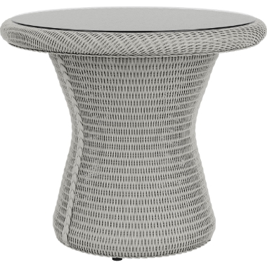 Lloyd Flanders Loom 24” Round Pedestal End Table