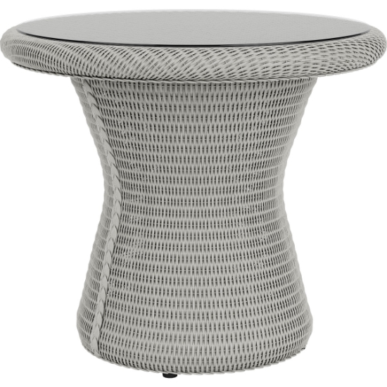 Lloyd Flanders Loom 24” Round Pedestal End Table