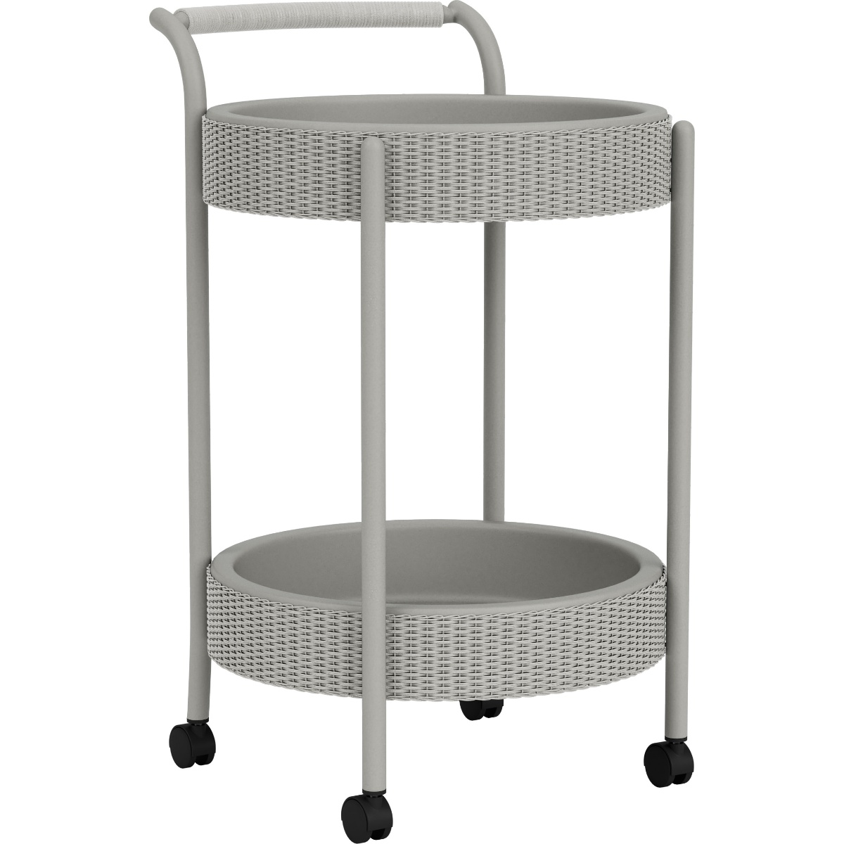 Lloyd Flanders Loom Bar Cart with Set-In Serving Trays