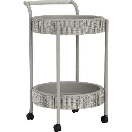 Lloyd Flanders Loom Bar Cart with Set-In Serving Trays