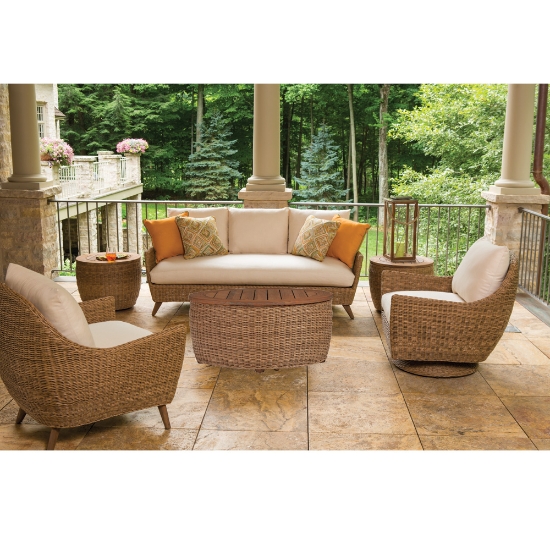 Tobago Hyacinth Wicker Swivel Rocker Lounge Chair - 426081