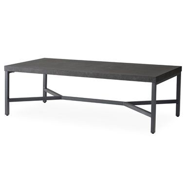 Lloyd Flanders 48" x 24" Rectangle Cocktail Table with Matte Anthracite Frame and Black Ceramic Table Top