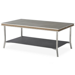 Lloyd Flanders Visions 42" Rectangular Cocktail Table with Taupe Glass - 133044
