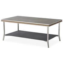 Visions 42" Rectangular Cocktail Table with Taupe Glass