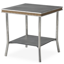 Lloyd Flanders Visions 20" Square End Table with Charcoal Glass - 133343