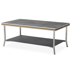 Lloyd Flanders Visions 42" Rectangular Cocktail Table with Charcoal Glass - 133344