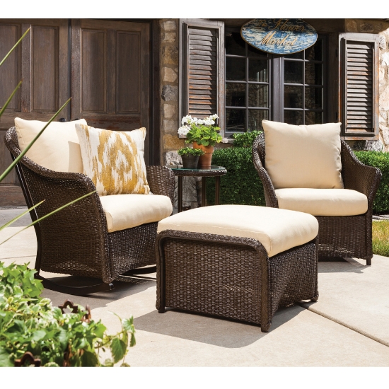 Weekend Retreat Woven Wicker Ottoman - 72027