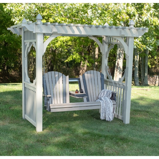 LuxCraft Adirondack Sofa Swing with Classic Vinyl Swing Stand - LC-ADIRONDACK-SET13