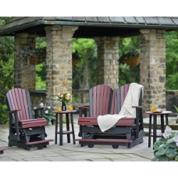LuxCraft Adirondack Loveseat Balcony Glider and Chair Set - LC-ADIRONDACK-SET17