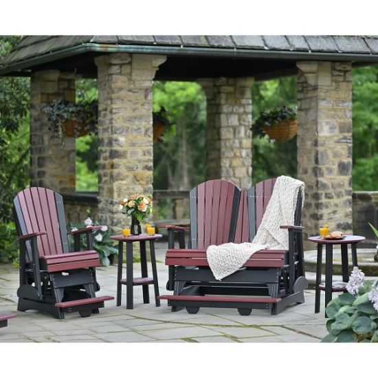 LuxCraft Adirondack Loveseat Balcony Glider and Chair Set - LC-ADIRONDACK-SET17